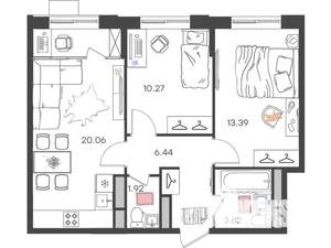 3-к квартира, вторичка, 56м2, 2/24 этаж