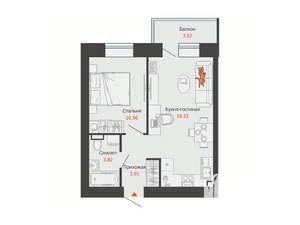 Студия квартира, строящийся дом, 39м2, 4/9 этаж