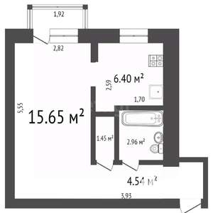 1-к квартира, вторичка, 31м2, 5/5 этаж