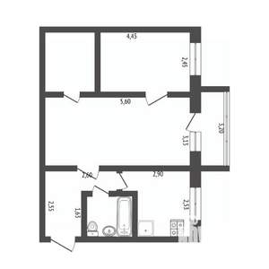 2-к квартира, вторичка, 46м2, 4/5 этаж