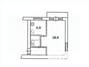 1-к квартира, вторичка, 34м2, 5/5 этаж
