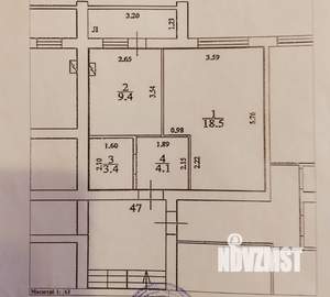 1-к квартира, вторичка, 39м2, 2/3 этаж