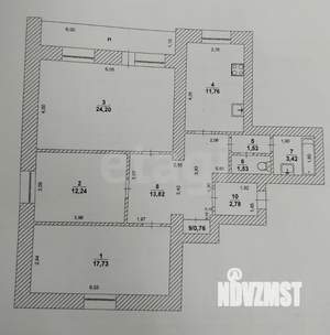 3-к квартира, вторичка, 90м2, 3/9 этаж