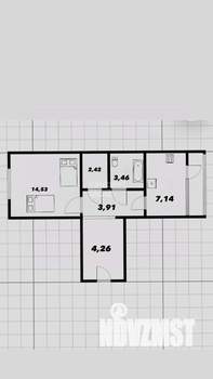 1-к квартира, вторичка, 38м2, 1/9 этаж