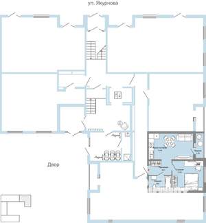 2-к квартира, вторичка, 39м2, 1/9 этаж