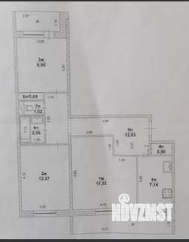 3-к квартира, вторичка, 65м2, 4/9 этаж