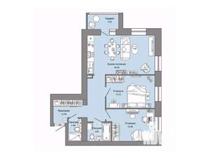 2-к квартира, строящийся дом, 70м2, 6/7 этаж