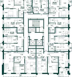 3-к квартира, вторичка, 105м2, 20/24 этаж