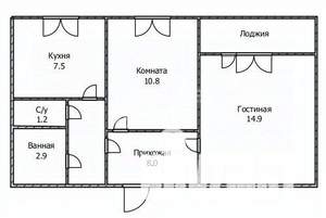 2-к квартира, вторичка, 45м2, 5/9 этаж