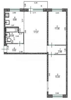3-к квартира, вторичка, 60м2, 3/5 этаж