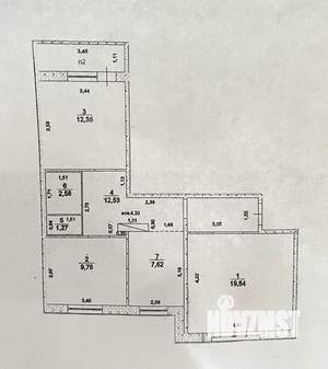 3-к квартира, вторичка, 66м2, 5/6 этаж