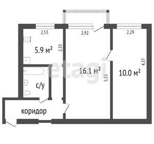 2-к квартира, вторичка, 38м2, 2/9 этаж