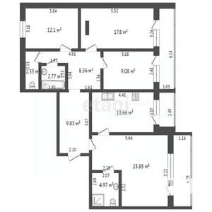 4-к квартира, вторичка, 105м2, 5/5 этаж