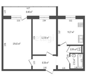 2-к квартира, вторичка, 57м2, 5/9 этаж