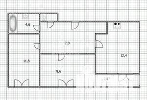 2-к квартира, вторичка, 46м2, 20/24 этаж