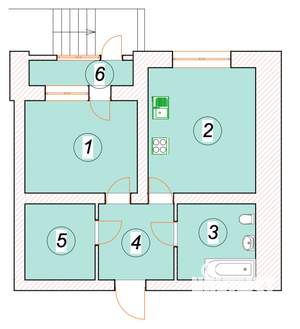 1-к квартира, строящийся дом, 55м2, 3/7 этаж