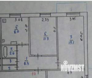 2-к квартира, вторичка, 53м2, 3/9 этаж