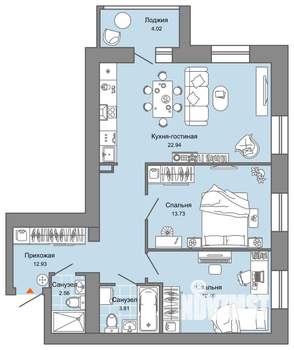 3-к квартира, вторичка, 70м2, 7/7 этаж