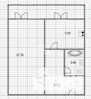 1-к квартира, вторичка, 35м2, 6/9 этаж