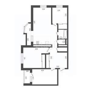 4-к квартира, вторичка, 86м2, 5/18 этаж