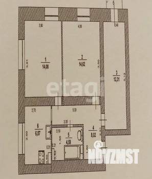 3-к квартира, вторичка, 61м2, 3/3 этаж