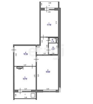 2-к квартира, вторичка, 63м2, 9/10 этаж