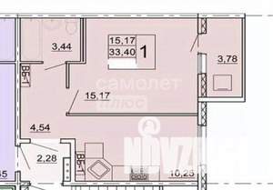 1-к квартира, вторичка, 33м2, 4/9 этаж