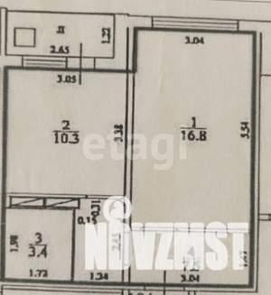 1-к квартира, вторичка, 38м2, 9/9 этаж