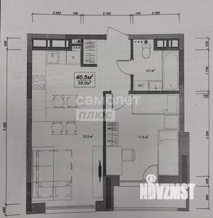2-к квартира, вторичка, 40м2, 17/24 этаж