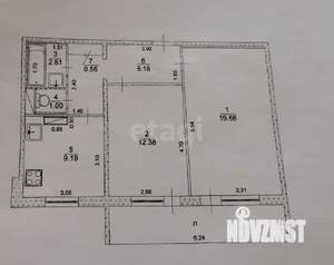 2-к квартира, вторичка, 54м2, 5/9 этаж
