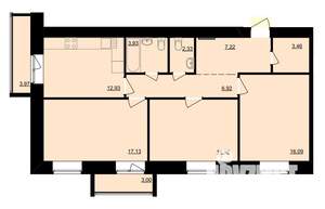 3-к квартира, вторичка, 92м2, 7/7 этаж