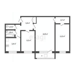 3-к квартира, вторичка, 55м2, 1/5 этаж