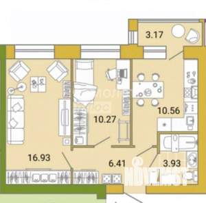 2-к квартира, вторичка, 49м2, 2/4 этаж