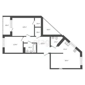 3-к квартира, вторичка, 86м2, 12/18 этаж