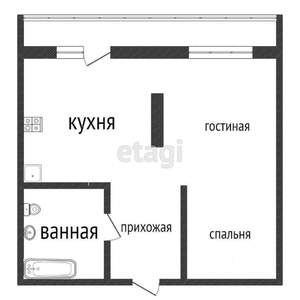 1-к квартира, вторичка, 33м2, 1/3 этаж