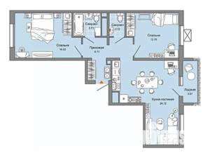 2-к квартира, вторичка, 69м2, 3/6 этаж