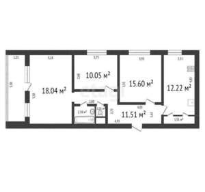 3-к квартира, вторичка, 75м2, 6/12 этаж