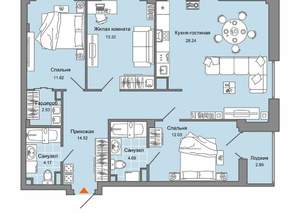 3-к квартира, вторичка, 92м2, 5/8 этаж