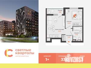 1-к квартира, вторичка, 33м2, 3/8 этаж