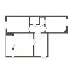 2-к квартира, вторичка, 53м2, 1/5 этаж