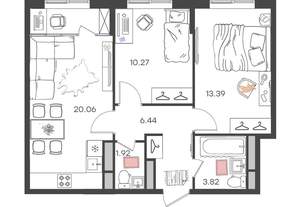 3-к квартира, вторичка, 56м2, 15/24 этаж
