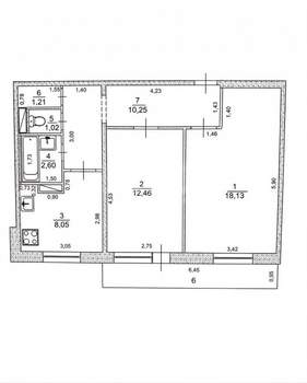 2-к квартира, вторичка, 53м2, 5/9 этаж