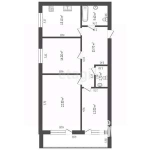3-к квартира, вторичка, 84м2, 2/4 этаж