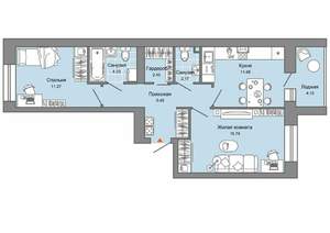 2-к квартира, строящийся дом, 59м2, 3/9 этаж