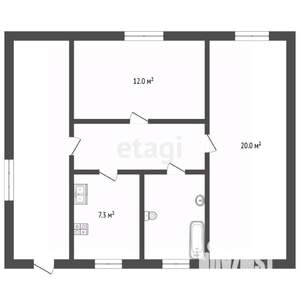 2-к квартира, вторичка, 52м2, 1/1 этаж