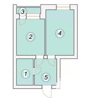 1-к квартира, строящийся дом, 45м2, 1/5 этаж