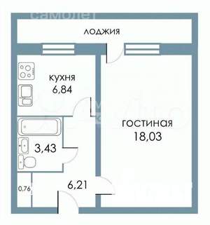 1-к квартира, вторичка, 35м2, 8/10 этаж