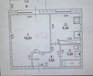 1-к квартира, вторичка, 28м2, 3/5 этаж