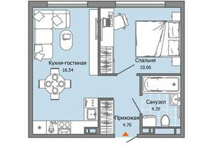 1-к квартира, вторичка, 36м2, 1/9 этаж
