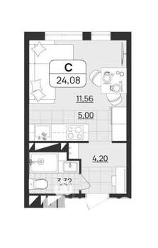 Студия квартира, вторичка, 24м2, 8/11 этаж